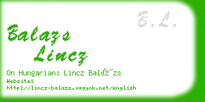 balazs lincz business card